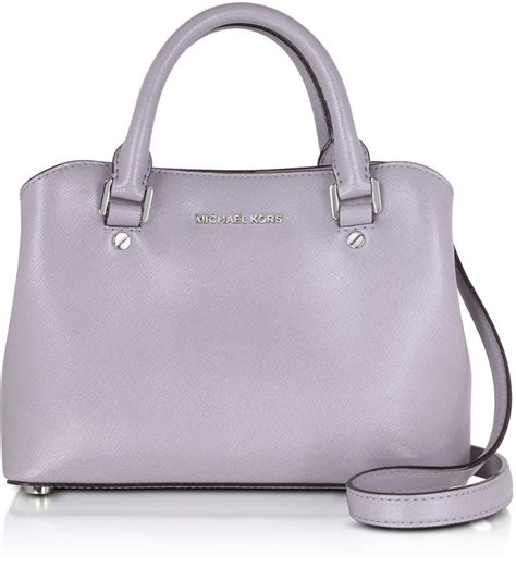 michael kors savannah lilac lg satchel leather